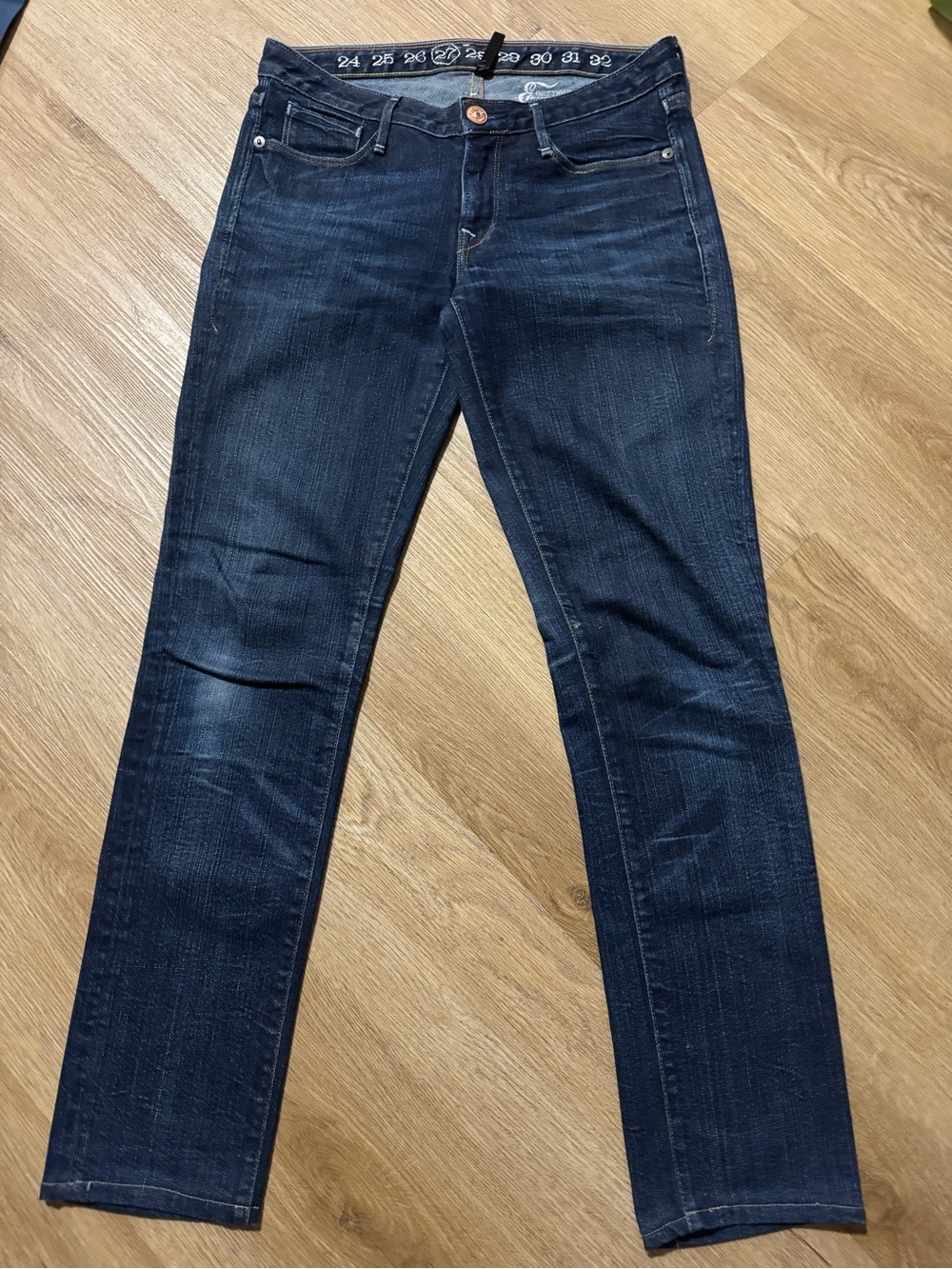 Earnest Sewn Women's Skinny Jeans in Dark Blue Indigo